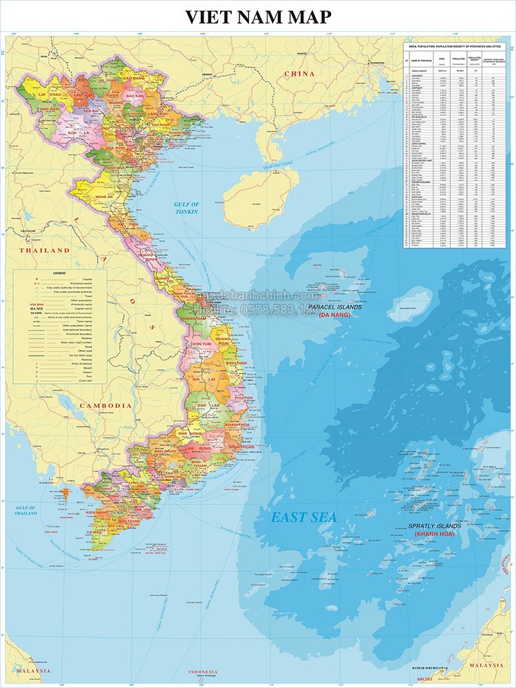 Bản đồ Việt Nam khổ lớn mẫu 7