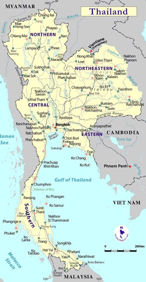 Cùng Bản Đồ Thái Lan Du Lịch Xứ Sở Chùa Vàng