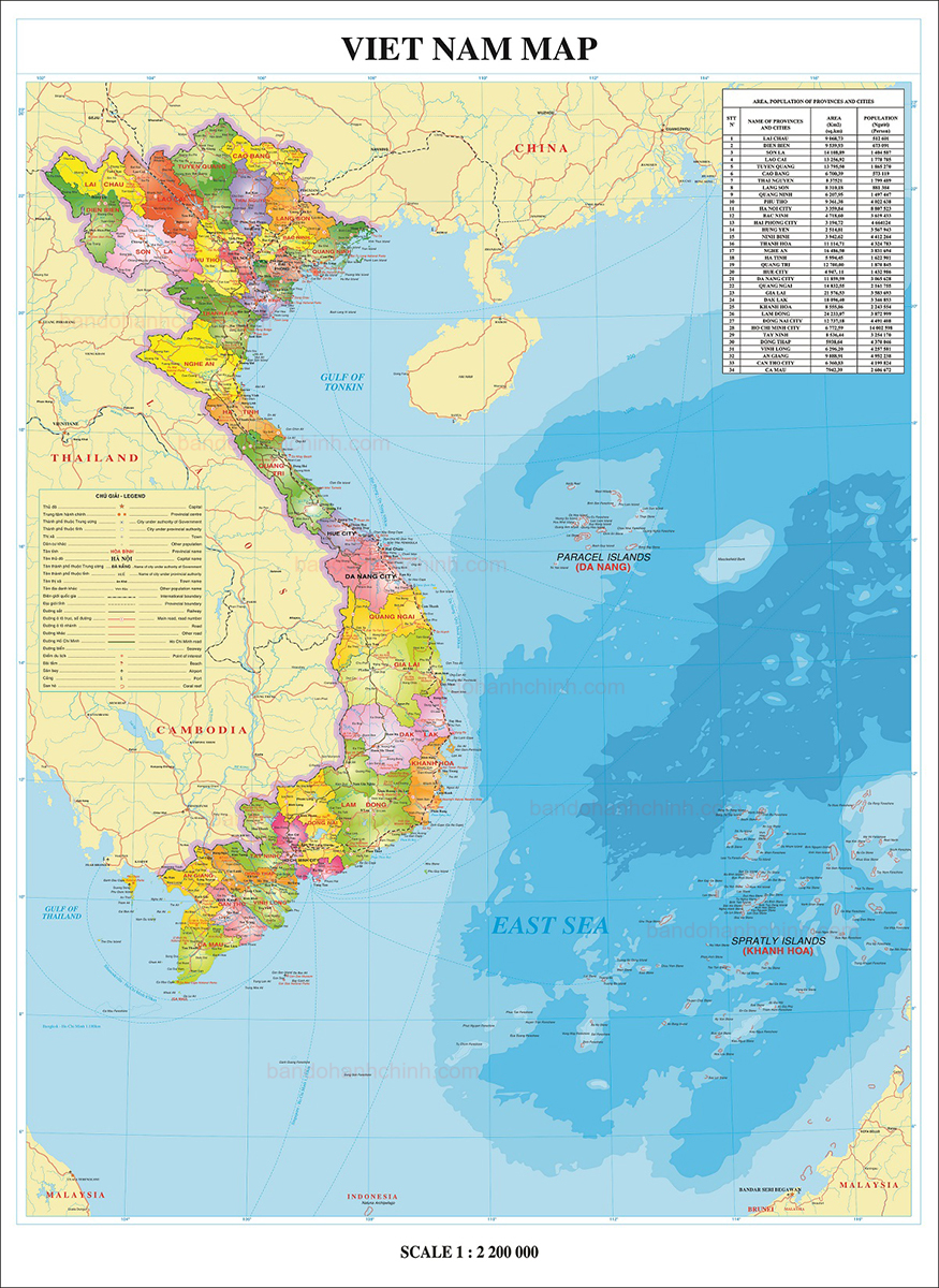 Bản Đồ Việt Nam Tiếng Anh Sau Sáp Nhập 34 Tỉnh Thành
