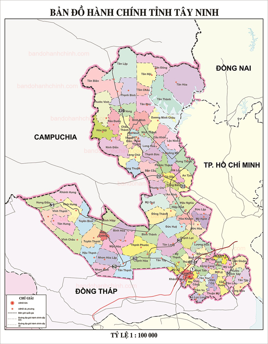 Bản Đồ Tỉnh Tây Ninh Mới Nhất Sau Sáp Nhập Mẫu 2